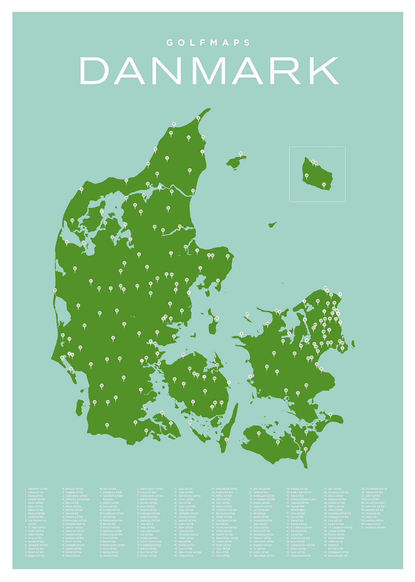 Sidelæns Disco Far Plakat Danmark – farve | Golfmaps