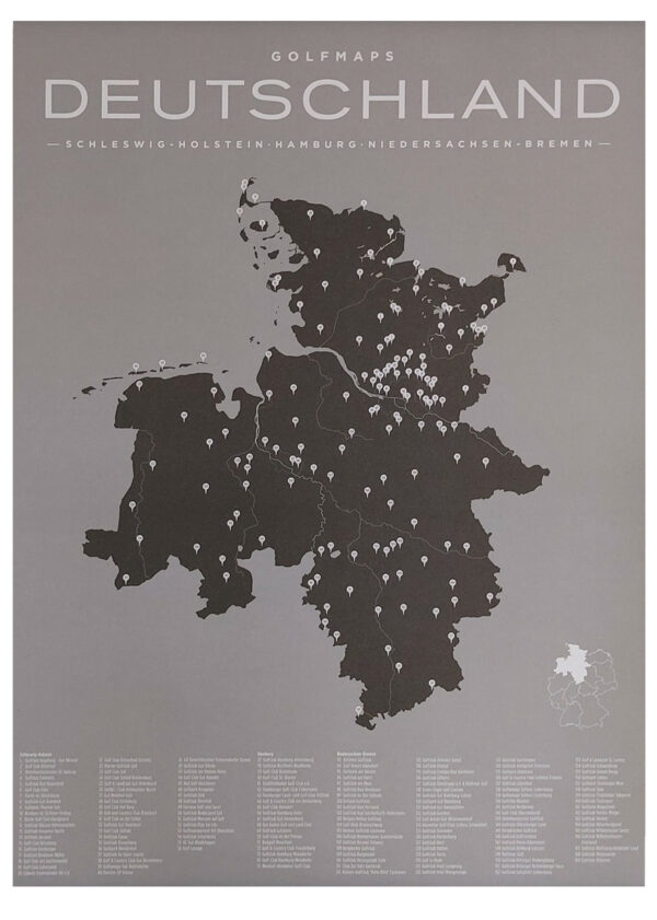 Plakat Tyskland - Nord - sort/hvid